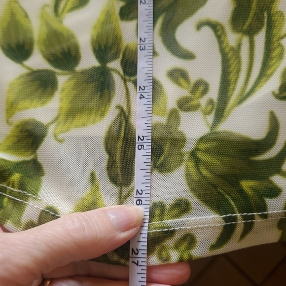 Susan Graver Printed Mesh Rushed Mock Neck Long Sleeve Lined Sz. L Blouse - Picture 8 of 11